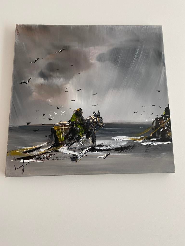 Schilderij op doek,       De paardevisser, Ophalen