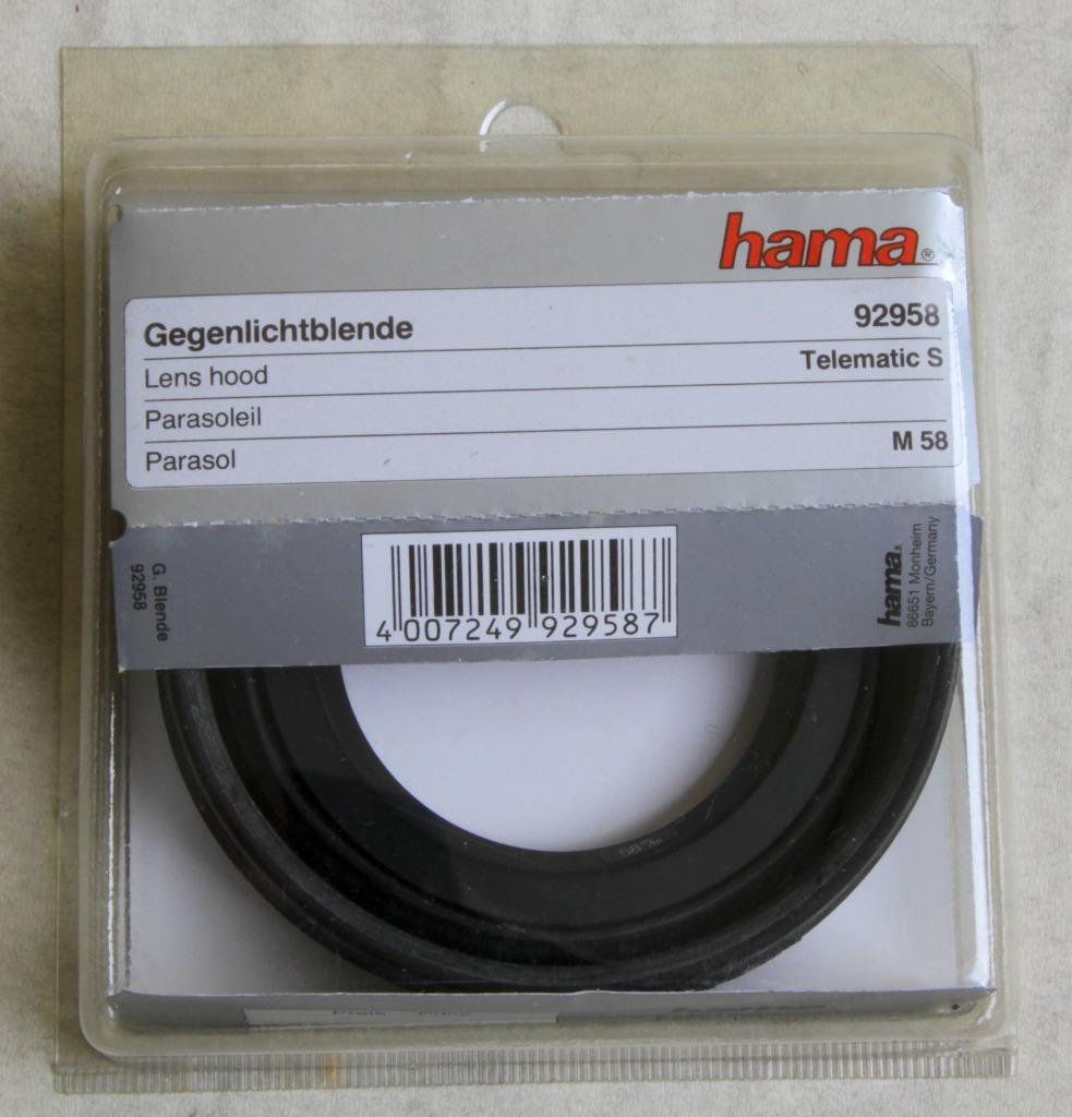 Pare-soleil Hama pour télé 24-210 diam 58, Enlèvement ou Envoi, 50 à 60 mm, Hama, Filtre UV