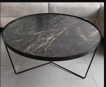 Table basse ronde motifs marbré, Maison & Meubles, Tables | Tables de salon, Moins de 50 cm, Rond, Comme neuf, Enlèvement