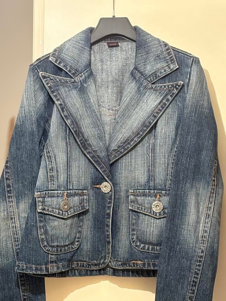 Mooi blazer/jeans jasje van Miss Softy (M)., Kleding | Dames, Maat 38/40 (M), Blauw, Ophalen of Verzenden, Zo goed als nieuw
