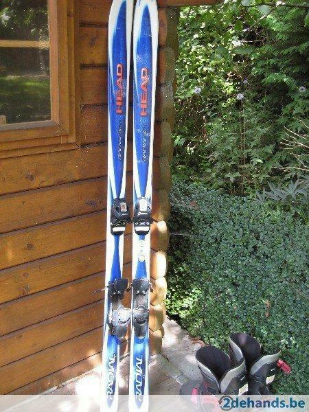 Set ski's + stokken + schoenen, Enlèvement, Utilisé, Ski, Skis