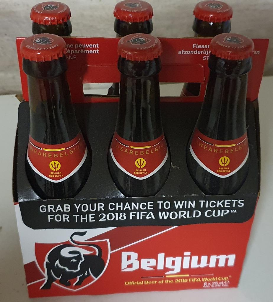 Pack de 6 Jupiler Belgium Fifa World Cup 2018, Collections, Marques de bière, Enlèvement, Utilisé, Bouteille(s), Jupiler