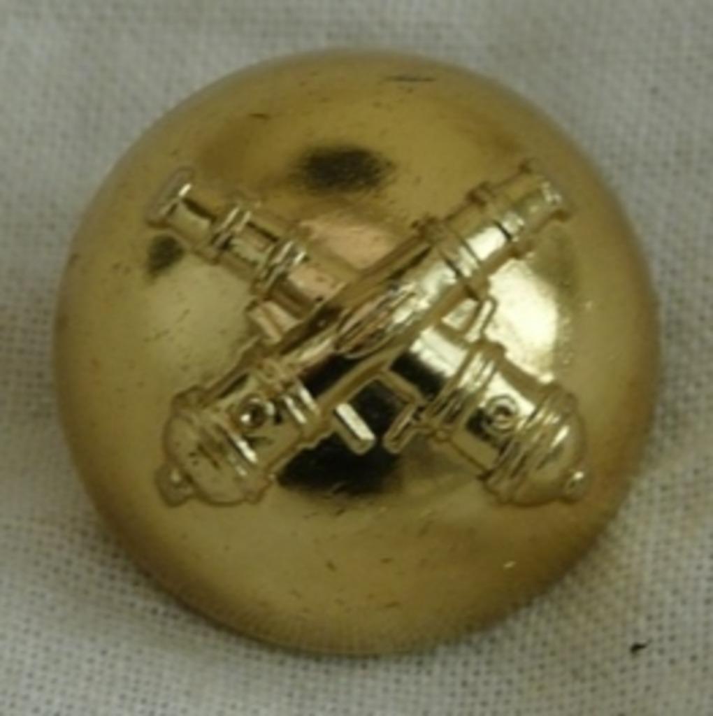 Knoop, Uniform CT Artillerie, KL, diameter 20mm, 1 stuks.(1), Verzamelen, Militaria | Algemeen, Landmacht, Overige typen, Ophalen of Verzenden