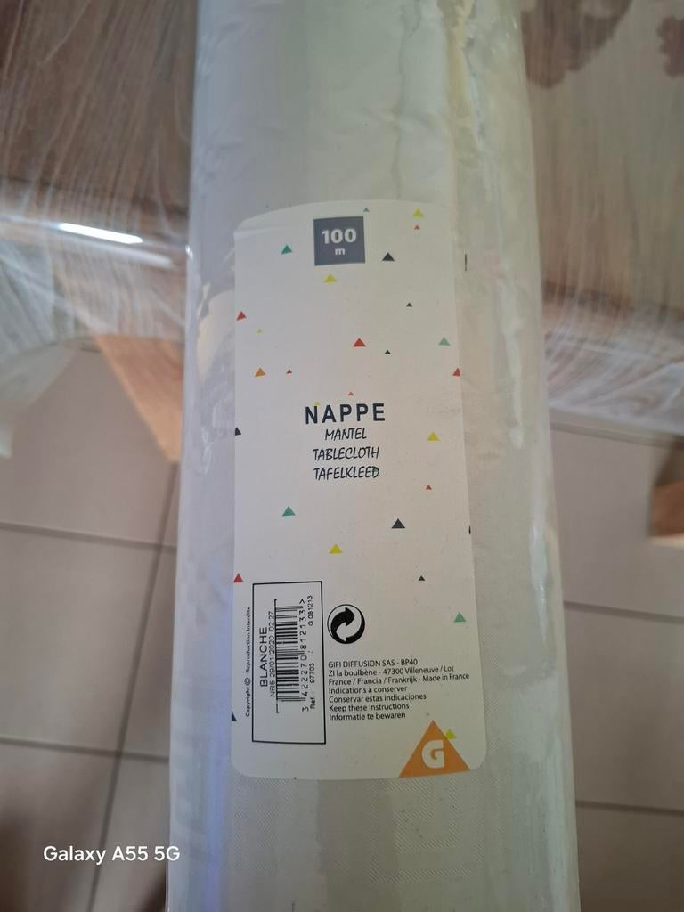 Nappe en papier blanche 100m, Enlèvement, Neuf, Décoration