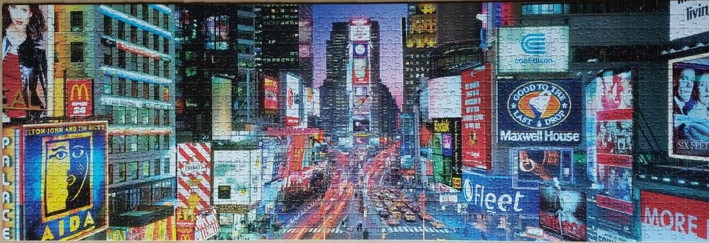 Clementoni Times Square Panorama legpuzzel van 1000 stukjes, Ophalen of Verzenden, 500 t/m 1500 stukjes, Zo goed als nieuw, Legpuzzel