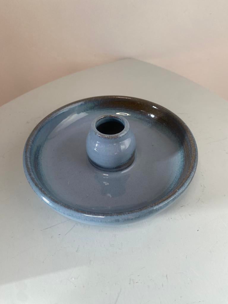 Bougeoir  céramique vintage, Enlèvement ou Envoi, Comme neuf, Gris