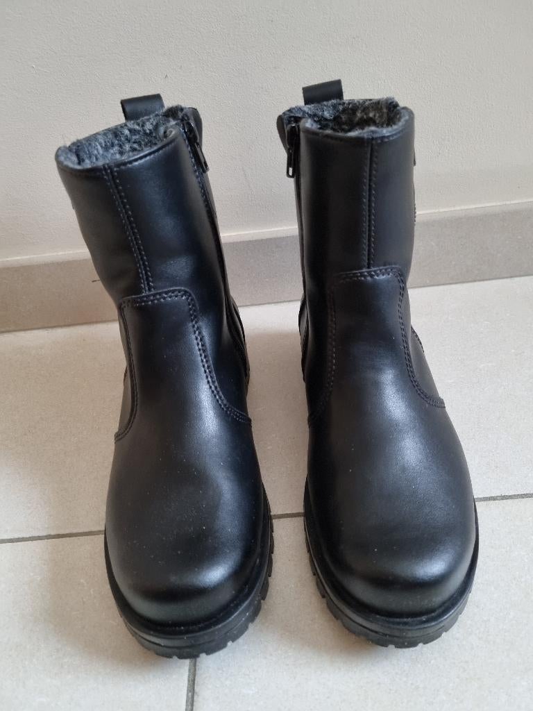 Black Leather Women Ankle Boots, Pomar, Zwart, Lage of Enkellaarzen, Ophalen of Verzenden