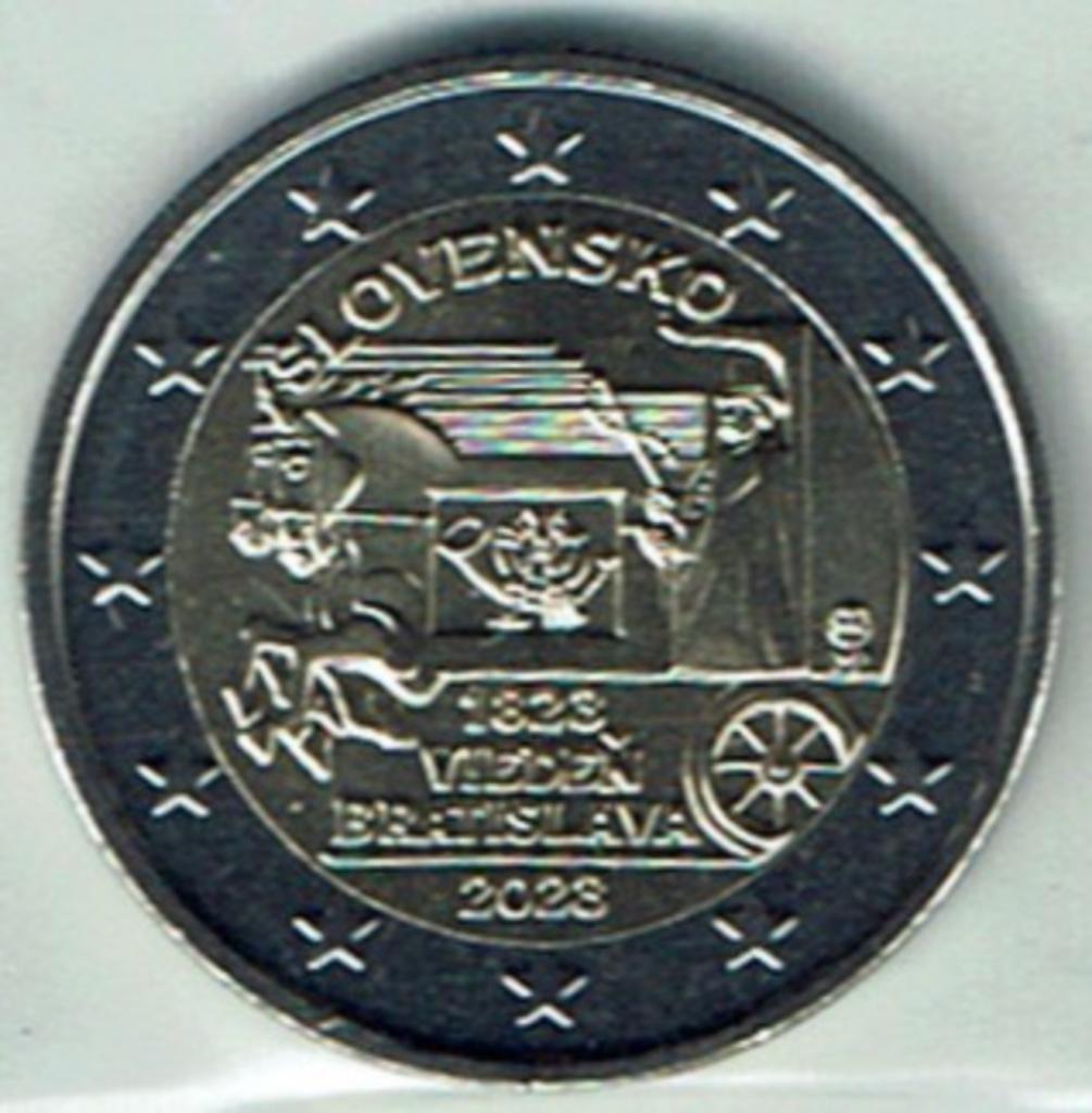 Pièce de 2 euros Slovaquie 2023 Bratislava UNC, Timbres & Monnaies, Envoi, Slovaquie, 2 euros, Monnaie en vrac