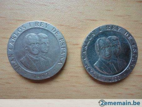 2 munten 200 peseta's Spanje 1990 en 1992 zeer goede staat, Postzegels en Munten, Ophalen of Verzenden, Spanje