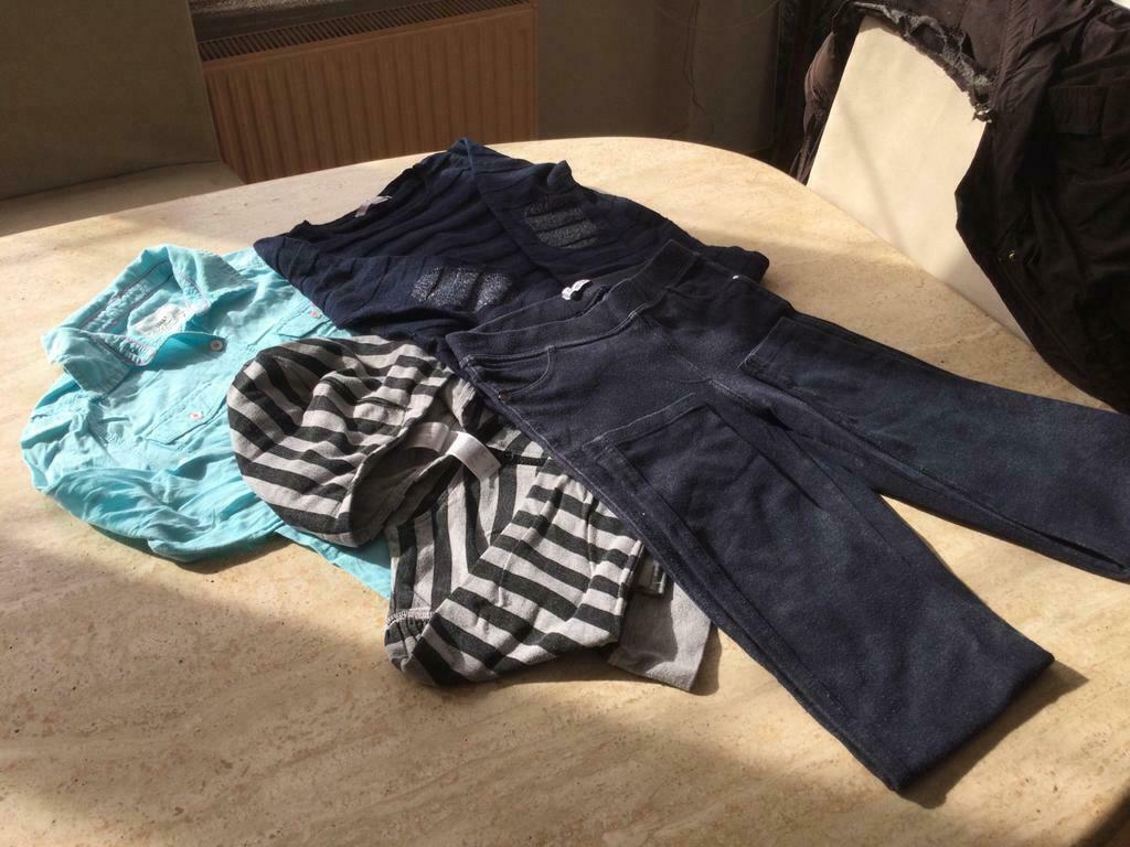 1 legging, 1 chemise, 1 pull et 1 sweat-shirt, Taille 10 ans, Utilisé, Okaïdi