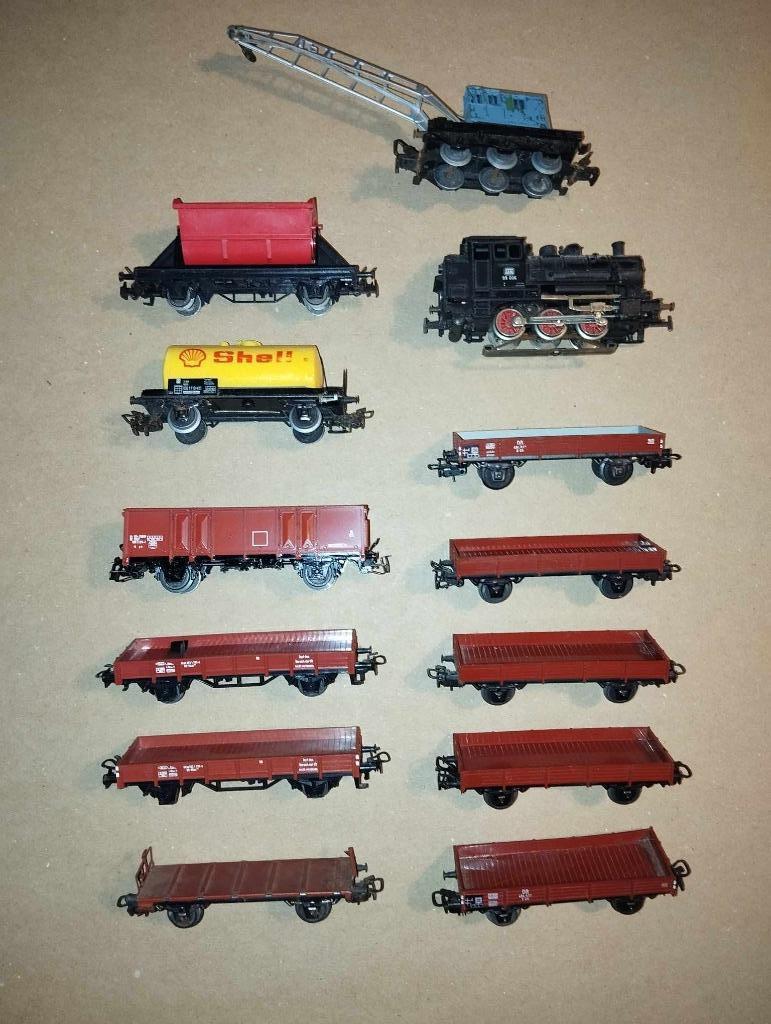 Märklin HO loco DB89006, wagon grue Krupp, 11 wagons, Enlèvement, Utilisé, Wagon, Märklin