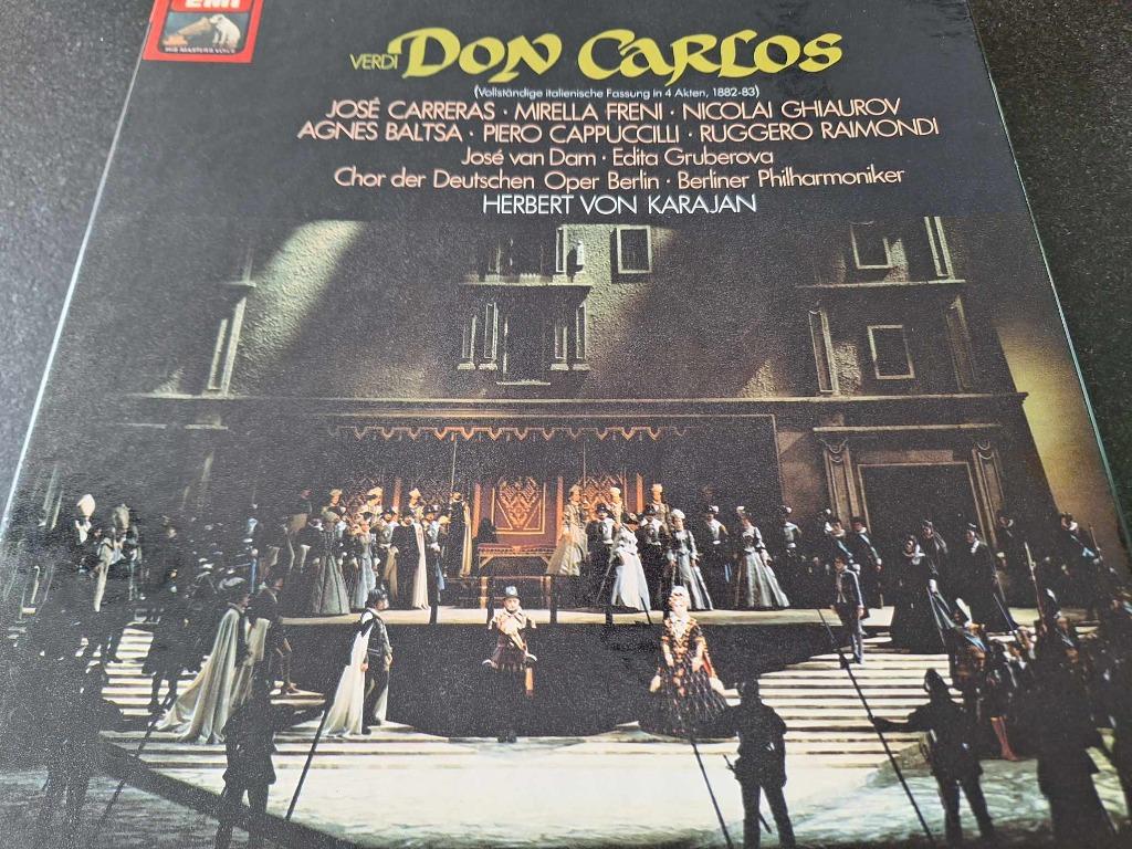 Verdi / Karajan - Don Carlos Box 4 x Lp's Vinyl, Cd's en Dvd's, Gebruikt, Opera of Operette, Ophalen of Verzenden, 12 inch