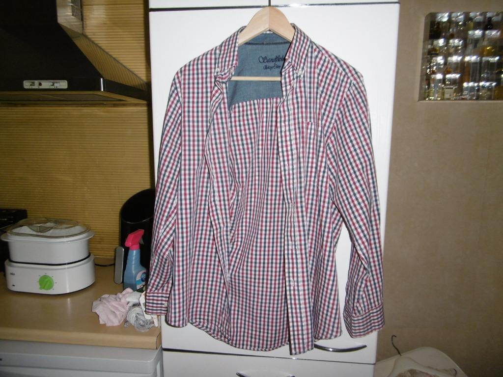 kledij heren, hemd geruit "sandfield easy care" maat 37 M, Kleding | Heren, Zo goed als nieuw, Rood, Sandfield, Halswijdte 39/40 (M)