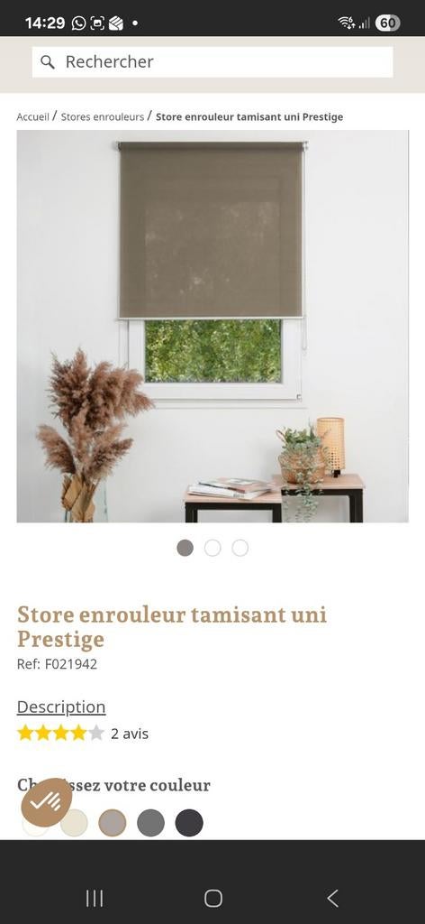 Store enrouleur tamisant gris 120x190cm., Maison & Meubles, Enlèvement