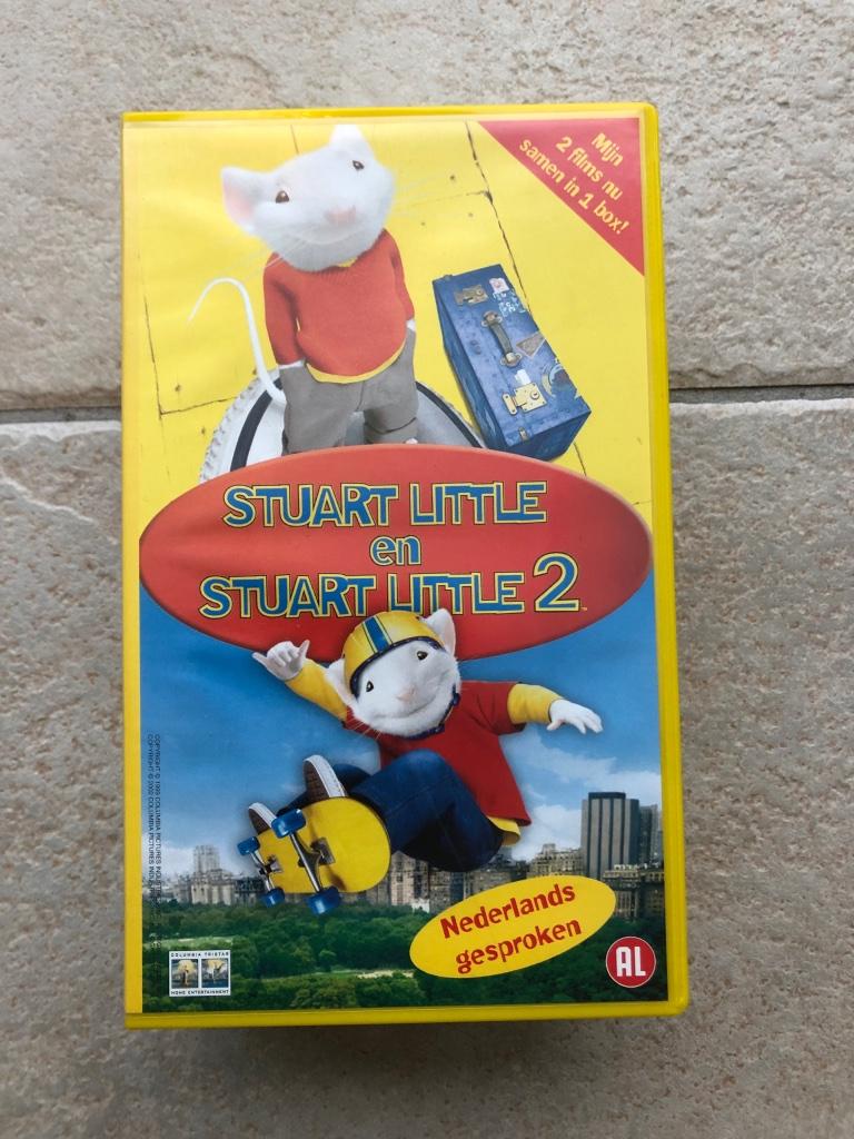 VHS duo videoband Stuart Little deel 1  Stuart Little deel 2, Gebruikt, Tekenfilm, Alle leeftijden, Ophalen of Verzenden
