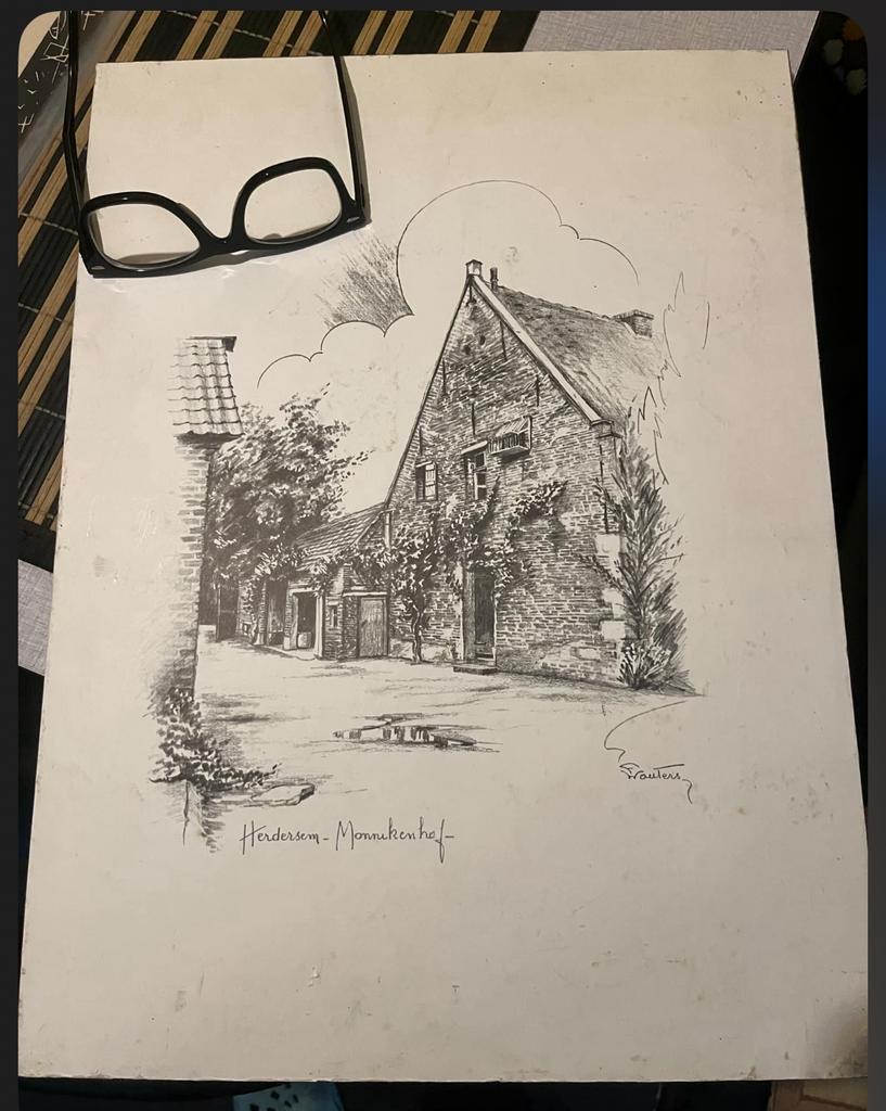 Grote kader Ets Herdersem Aalst Monikkenhof, Antiek en Kunst, Ophalen