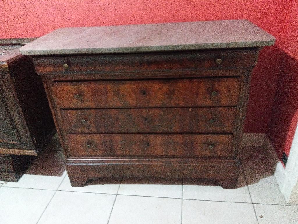 antieke dressior met marmeren blad, Huis en Inrichting, Kasten | Dressoirs, Gebruikt, 50 tot 100 cm, Met lade(s), Overige houtsoorten
