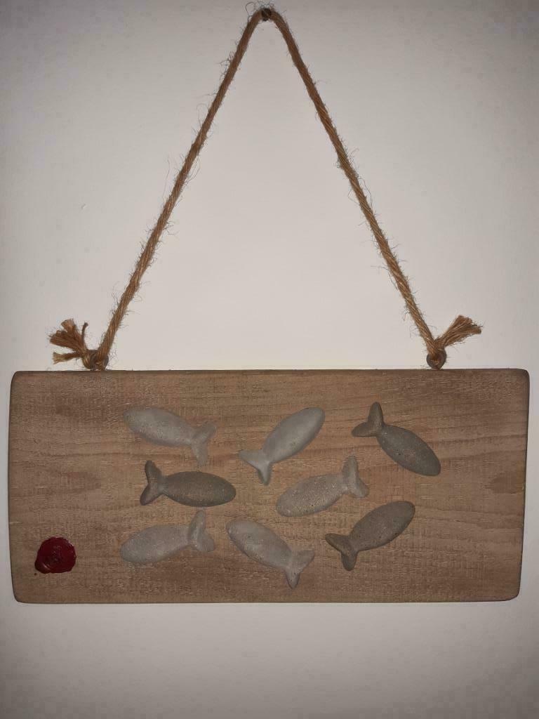 hanger met vissen, Huis en Inrichting, Woonaccessoires | Wanddecoraties, Zo goed als nieuw, Ophalen