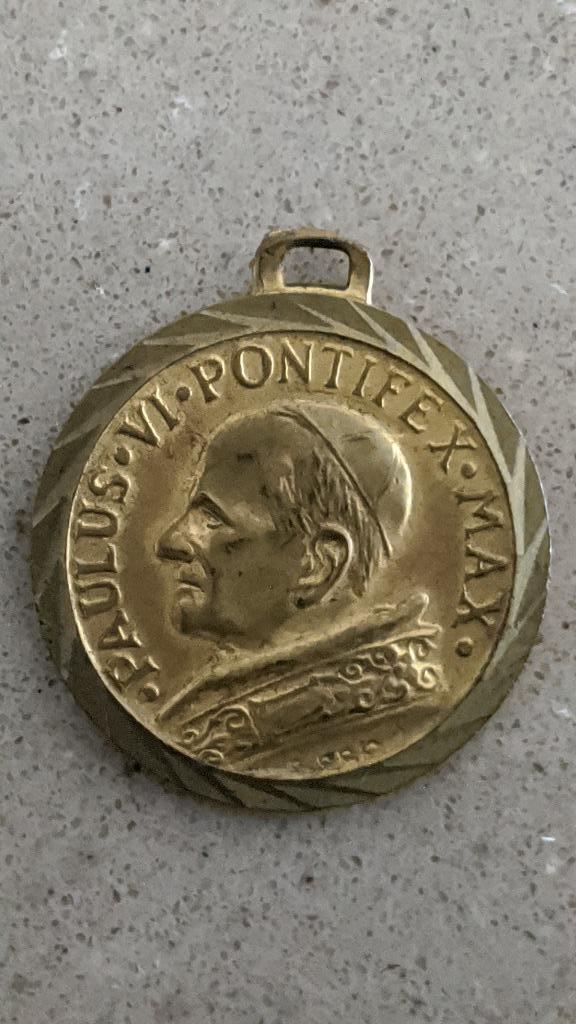 Medaillon Paulus VI Pontifex Max, Ophalen of Verzenden, Zo goed als nieuw, Sieraad, Christendom | Katholiek