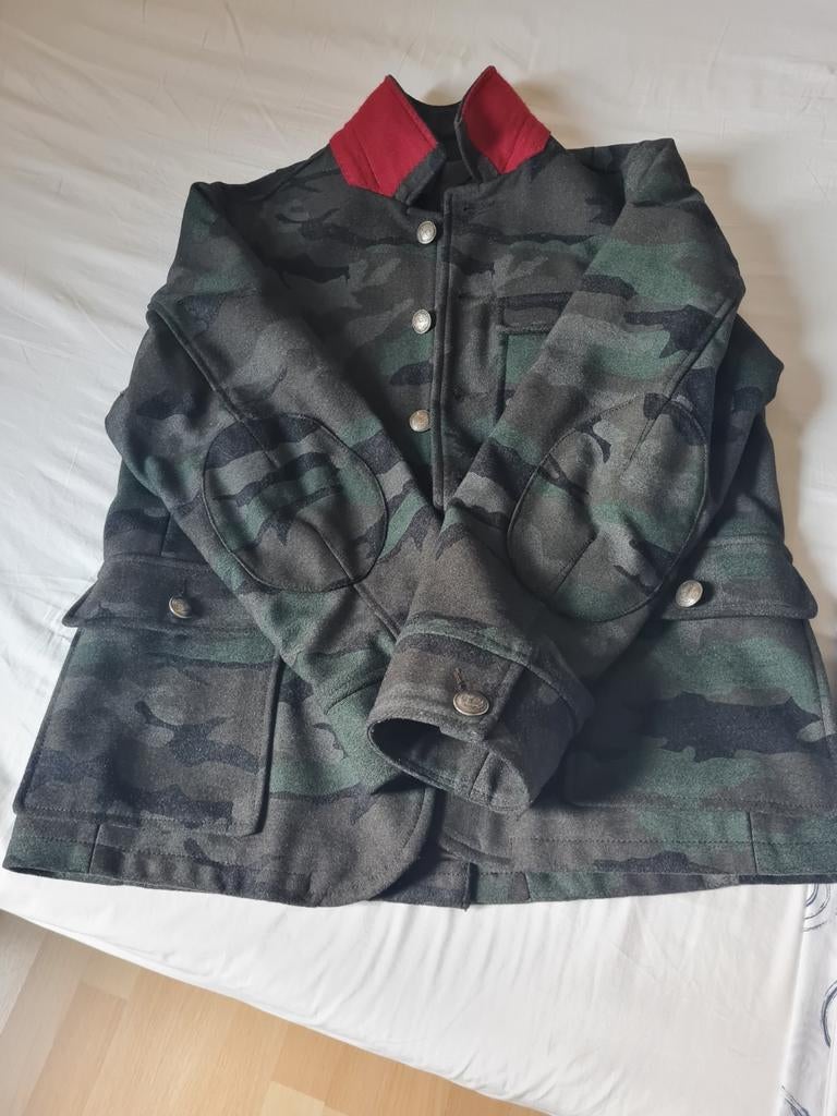 Jas Strelli Homme mt 52  legerprint groen/grijs. Zie nog, Kleding | Heren, Ophalen, Maat 52/54 (L), Zo goed als nieuw, Olivier Strelli