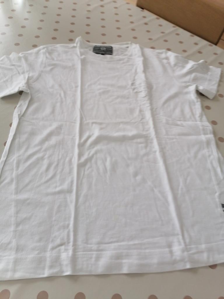 Wit T-shirt Tim Moore maat M, Kleding | Heren, Ophalen of Verzenden, Zo goed als nieuw, Maat 48/50 (M), Wit