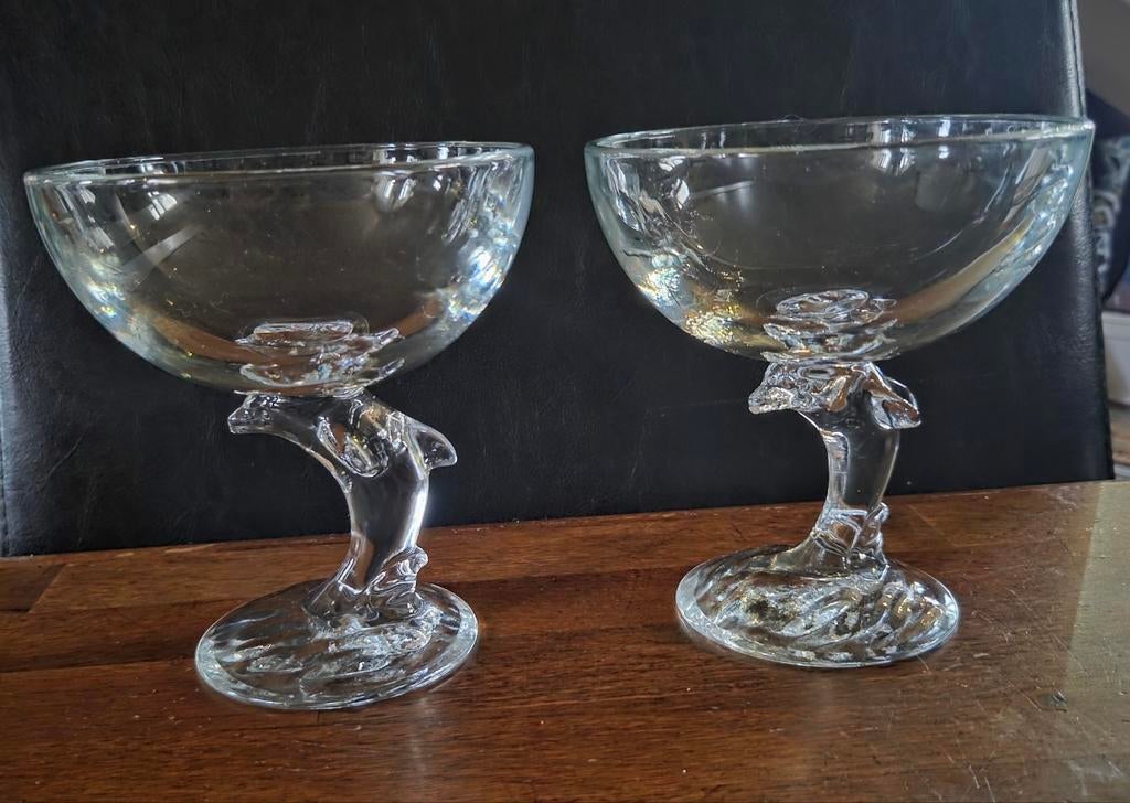 Dolfijn Cocktailglazen/Dessertschalen - Luminarc, Antiek en Kunst, Ophalen of Verzenden