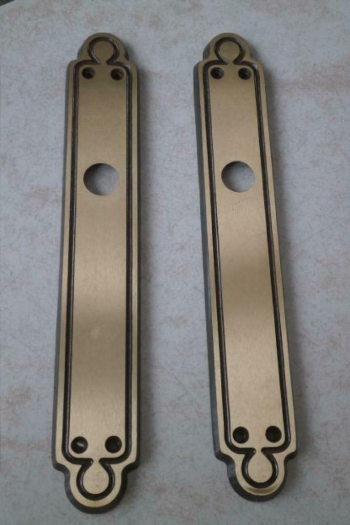 2 garnitures clinche de porte 22.5 cm couleur bronze, Bricolage & Construction, Enlèvement