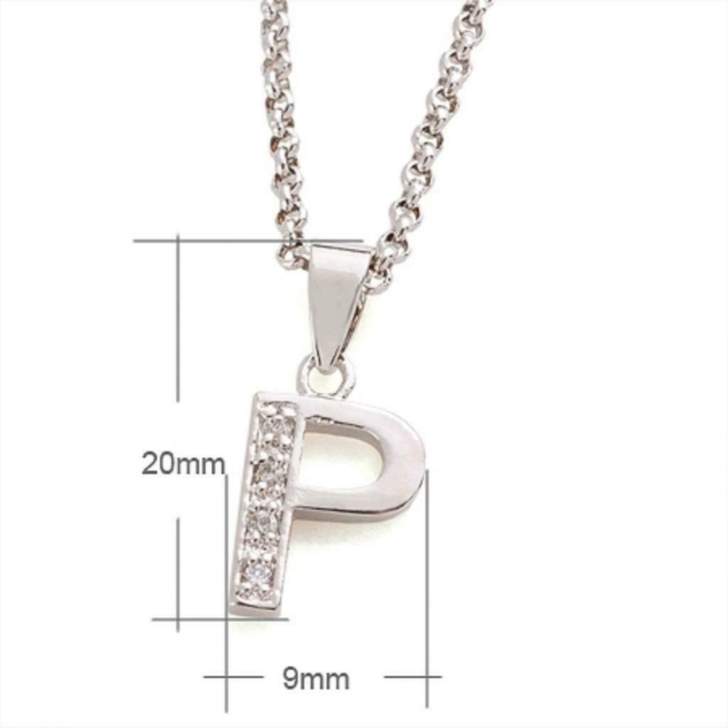 Pendentif Lettre P +  Chaine Neuf N° 31430RH, Neuf, Autres représentations, Autres matériaux, Argent