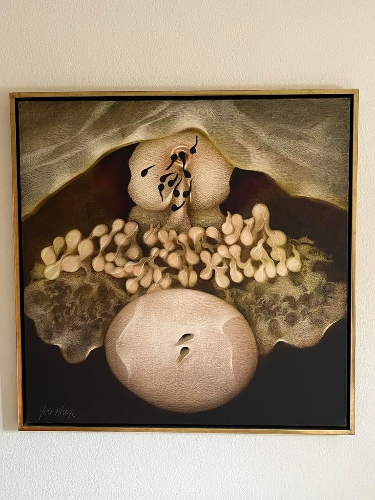 Yves Rhaye schilderij 1 m x 1 m, Antiek en Kunst, Kunst | Schilderijen | Modern, Ophalen