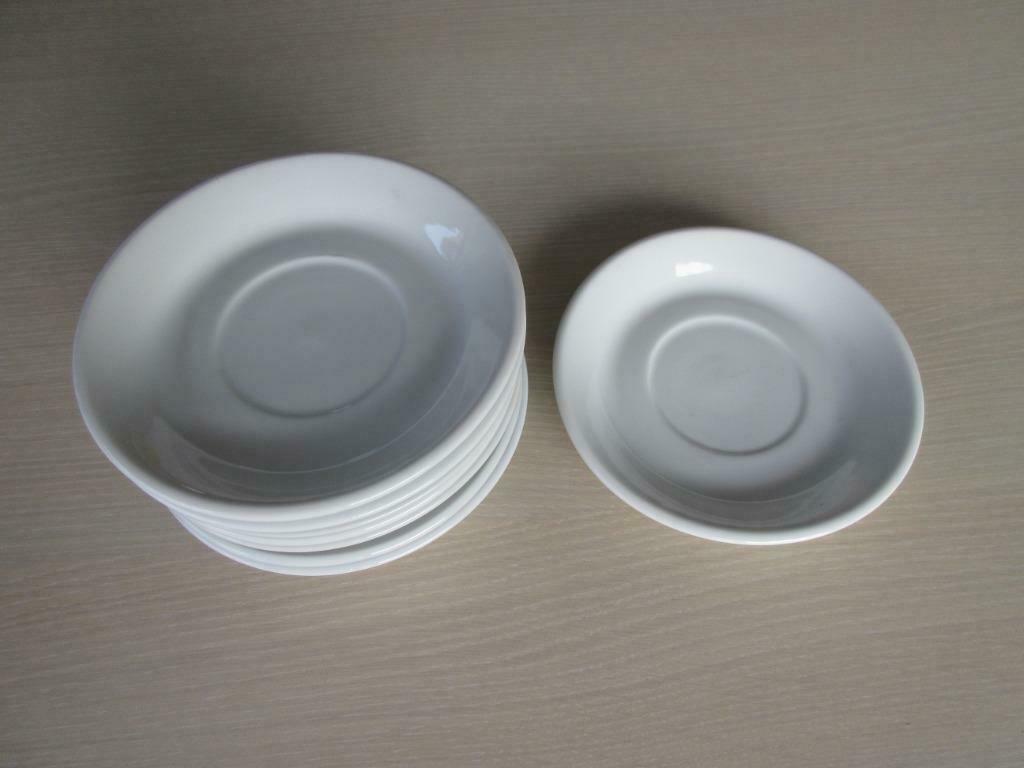 Set van 8 ondertassen, 14 cm diameter, 2,5 cm hoogte, Ophalen, Gebruikt, Overige stijlen, Kop(pen) en/of Schotel(s)