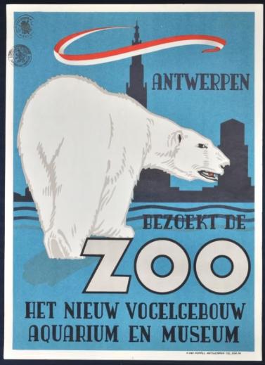 Originele affiche Zoo Antwerpen, Antiquités & Art, Enlèvement