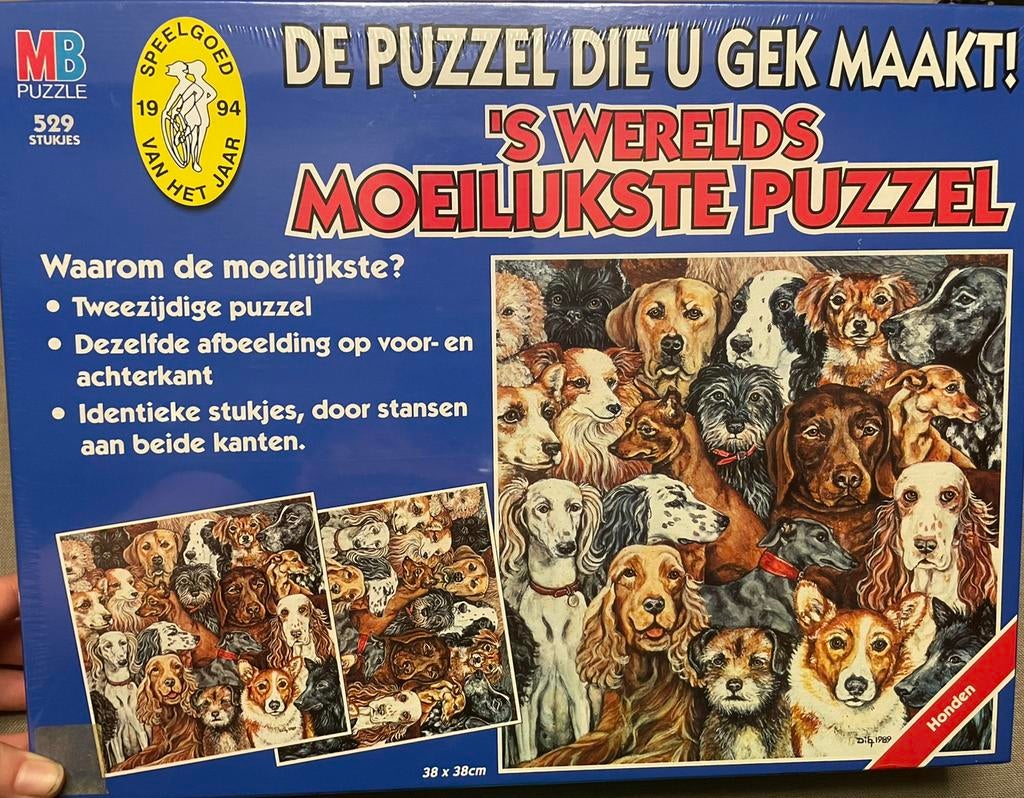 Puzzel 529st dubbelzijdig MB NIEUW, Ophalen, Zo goed als nieuw