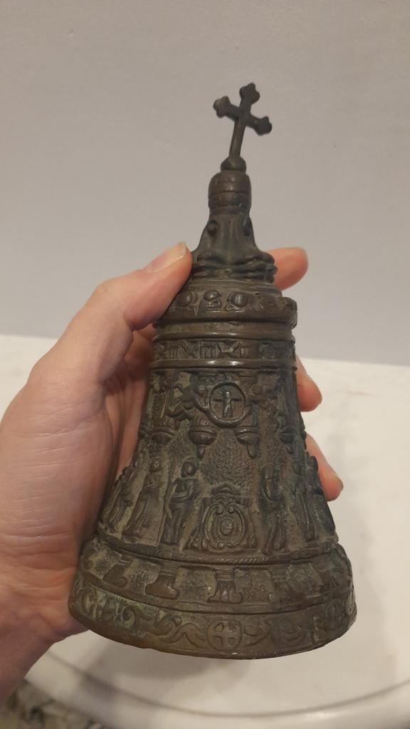 Cloche d'apôtre en bronze 1900, Antiquités & Art, Enlèvement ou Envoi, Bronze