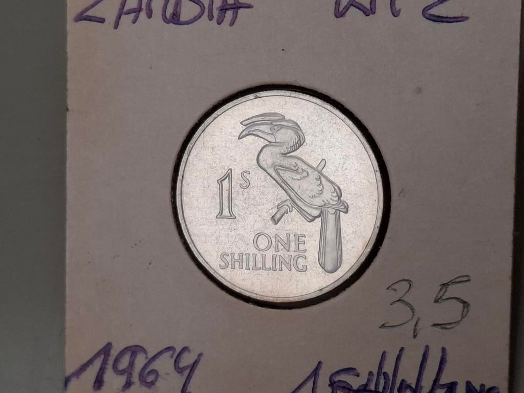 Zambia 1 shilling 1964 km2 unc, Postzegels en Munten, Munten | Afrika, Ophalen of Verzenden, Zambia