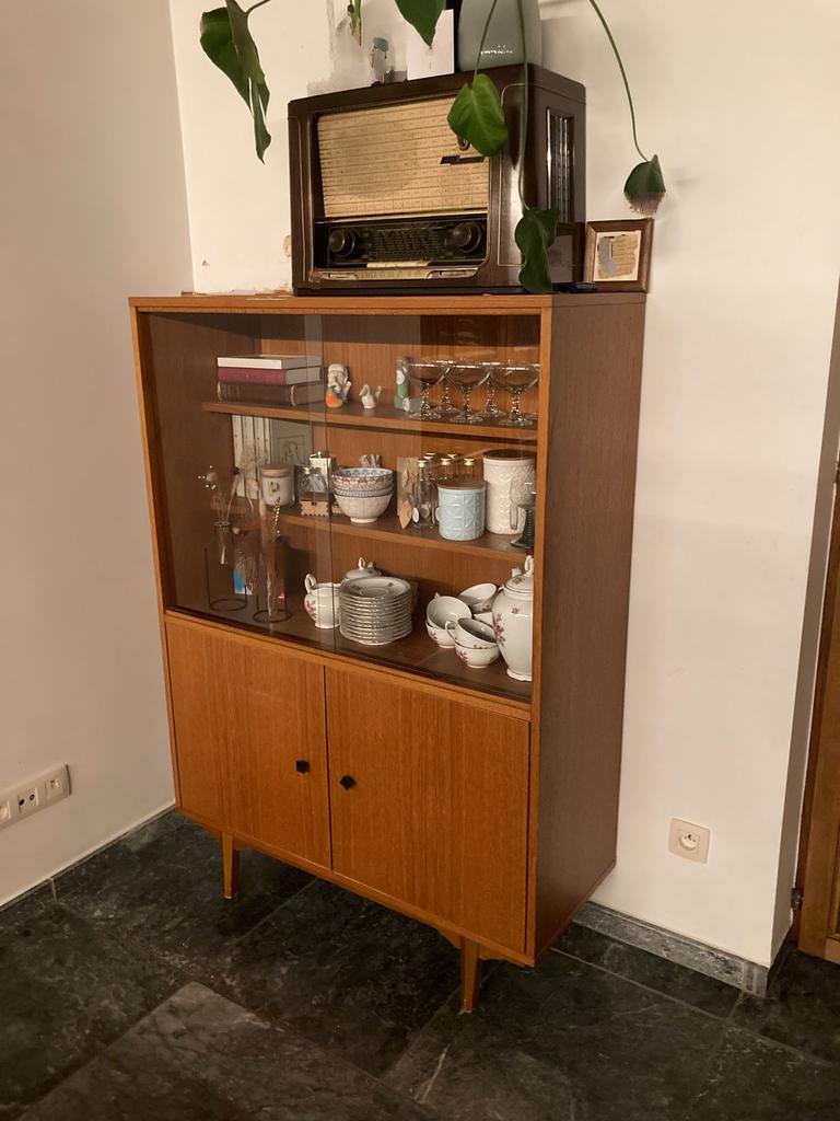 Vintage vitrinekast, Huis en Inrichting, Ophalen, Zo goed als nieuw