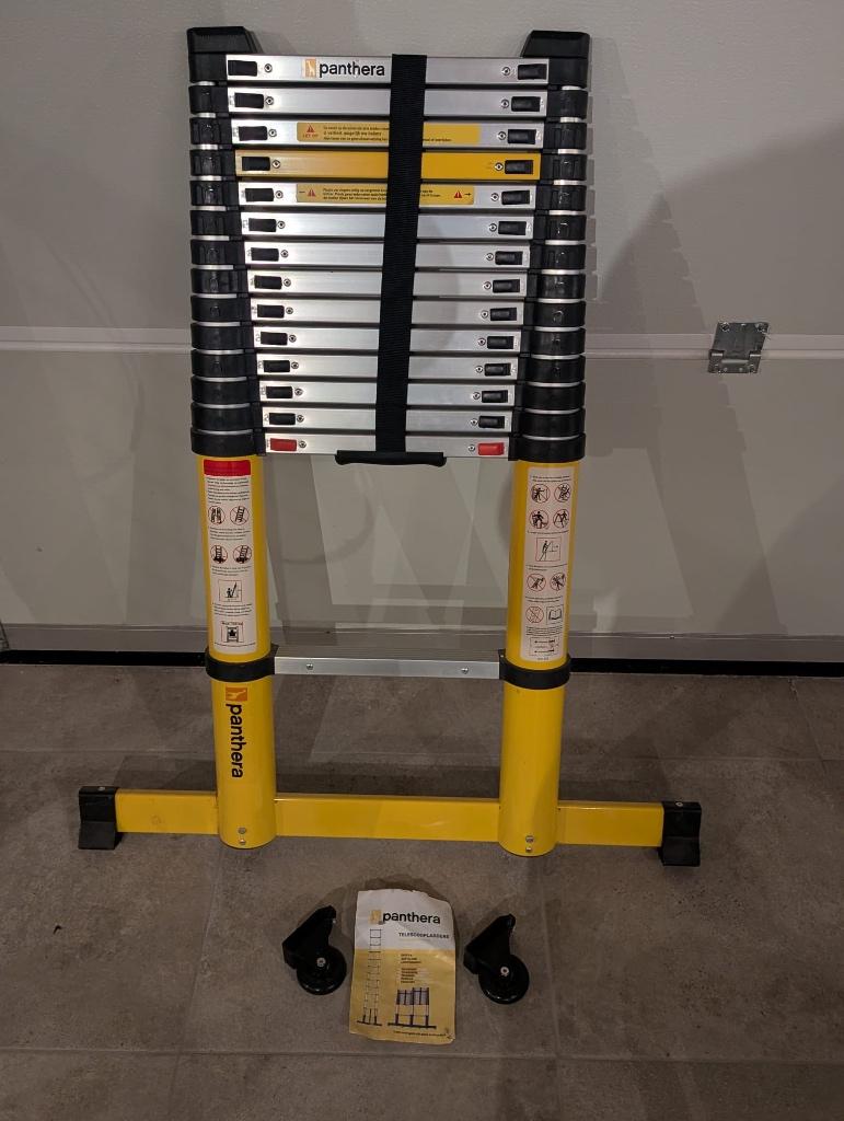 Panthera ladder telescoop 5,2 m, Doe-het-zelf en Bouw, Ophalen, Zo goed als nieuw, Ladder, Opvouwbaar of Inschuifbaar