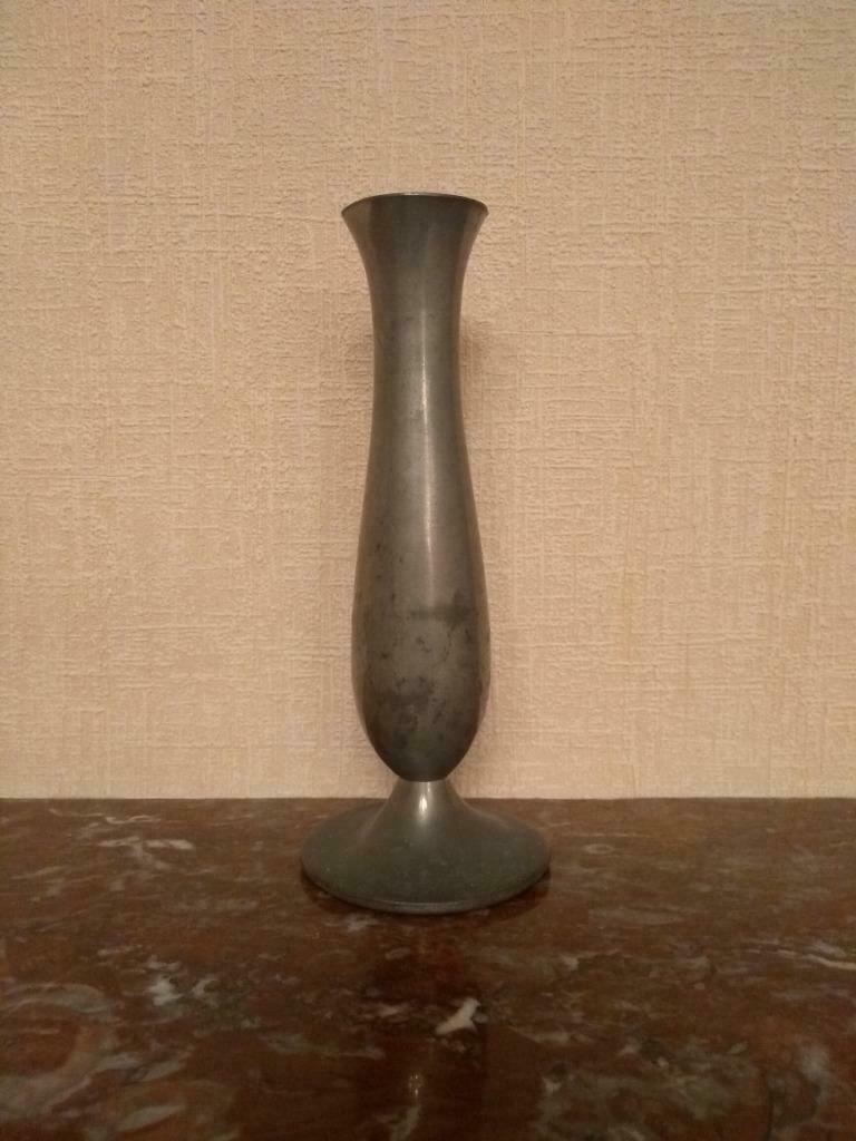 Vase rond en étain pur avec poinçon 'Daalderop Holland', Moins de 50 cm, Enlèvement ou Envoi, Autres couleurs, Comme neuf
