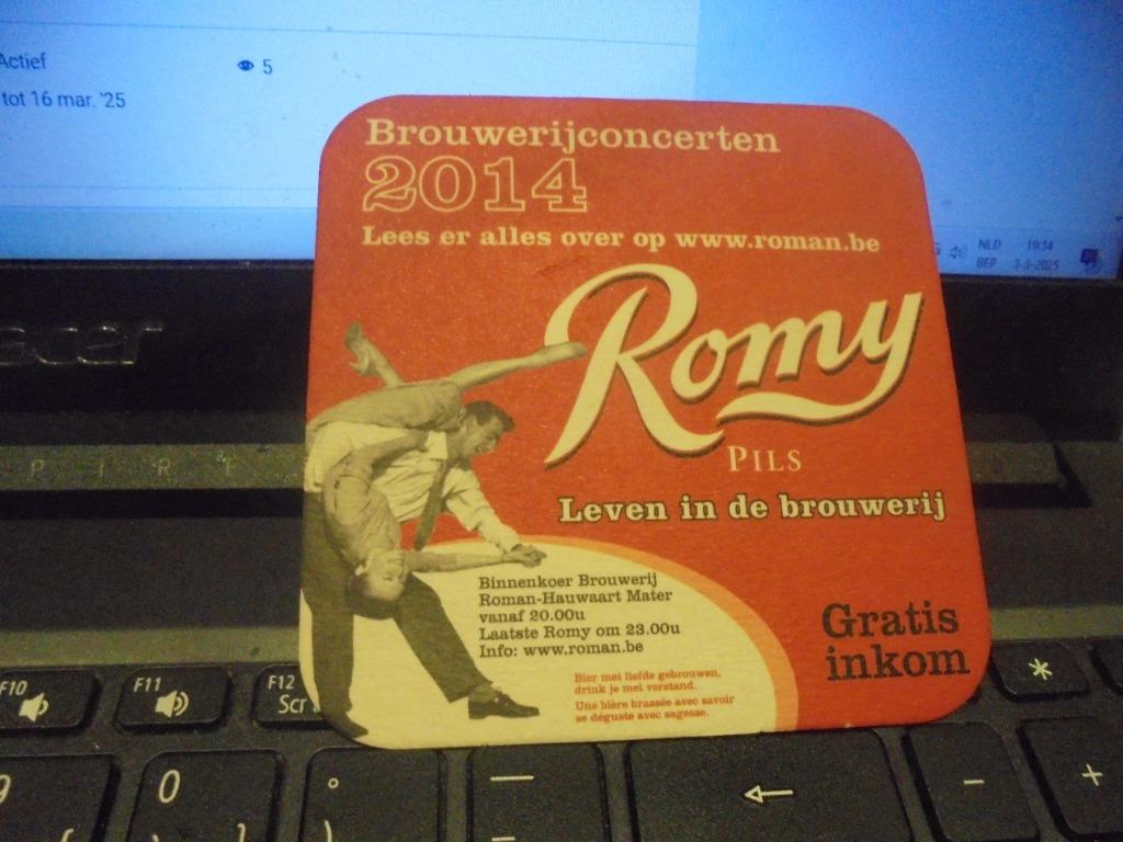 Romy Pils - brouwerijconcerten 2014, Verzamelen, Biermerken, Ophalen of Verzenden, Zo goed als nieuw, Viltje(s)