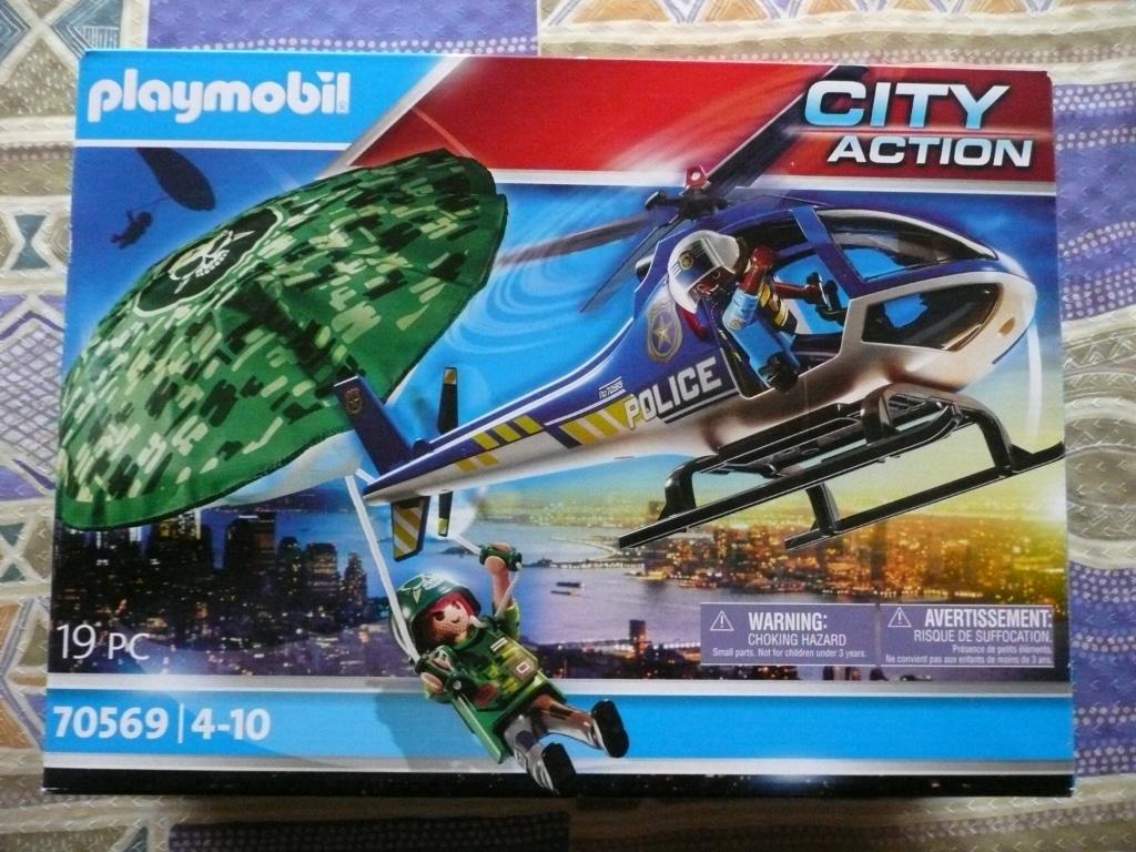 PLAYMOBIL CITY ACTION 70569 POLITIEHELIKOPTER:PARACHUTE NIEU, Ophalen of Verzenden, Nieuw, Complete set