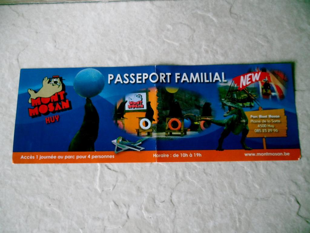 Entrée ticket place billet familiale parc Mont Mosan, Tickets & Billets