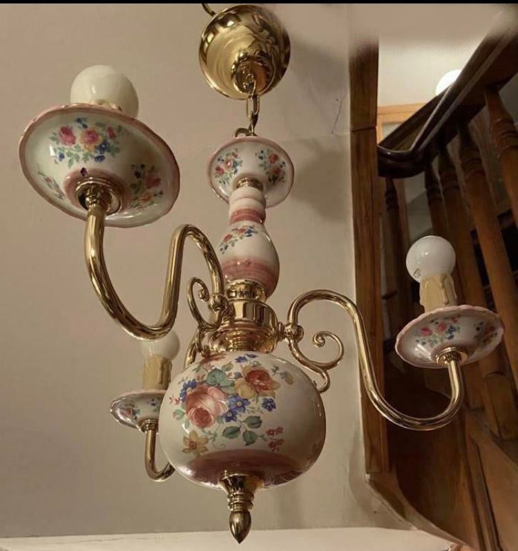 Lustre vintage en céramique., Enlèvement ou Envoi