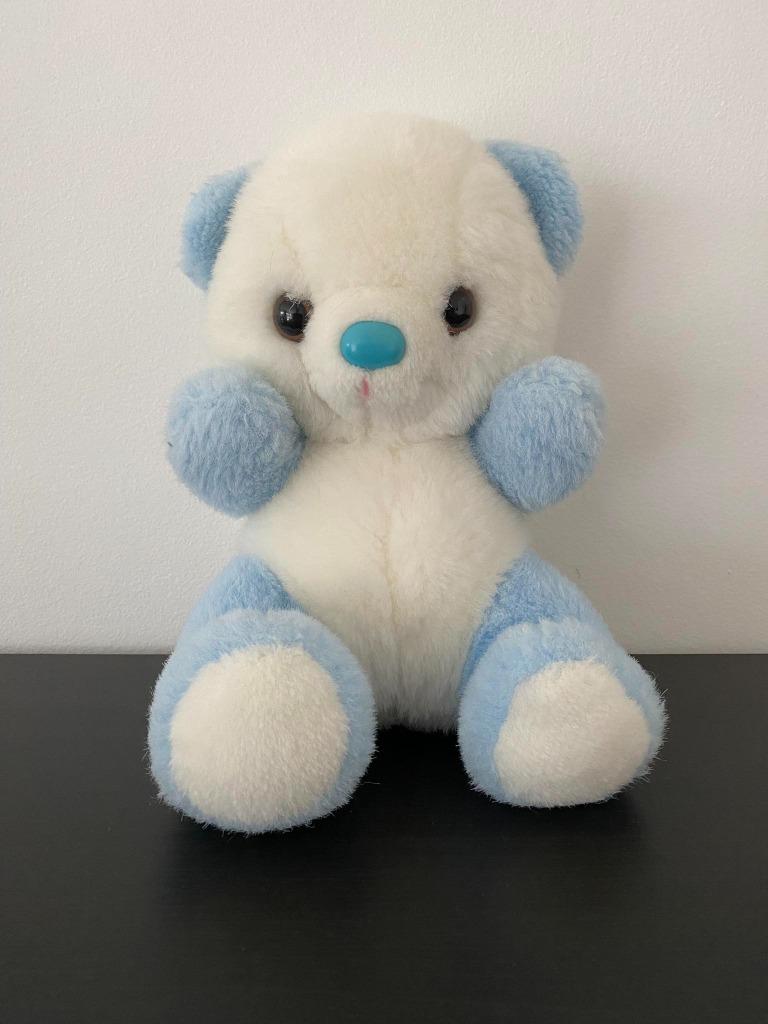 Ours en peluche bleu et blanc, Enlèvement ou Envoi, Utilisé, Ours