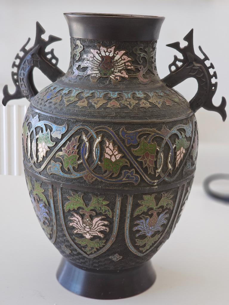 Antieke bronzen vaas japan, Ophalen of Verzenden
