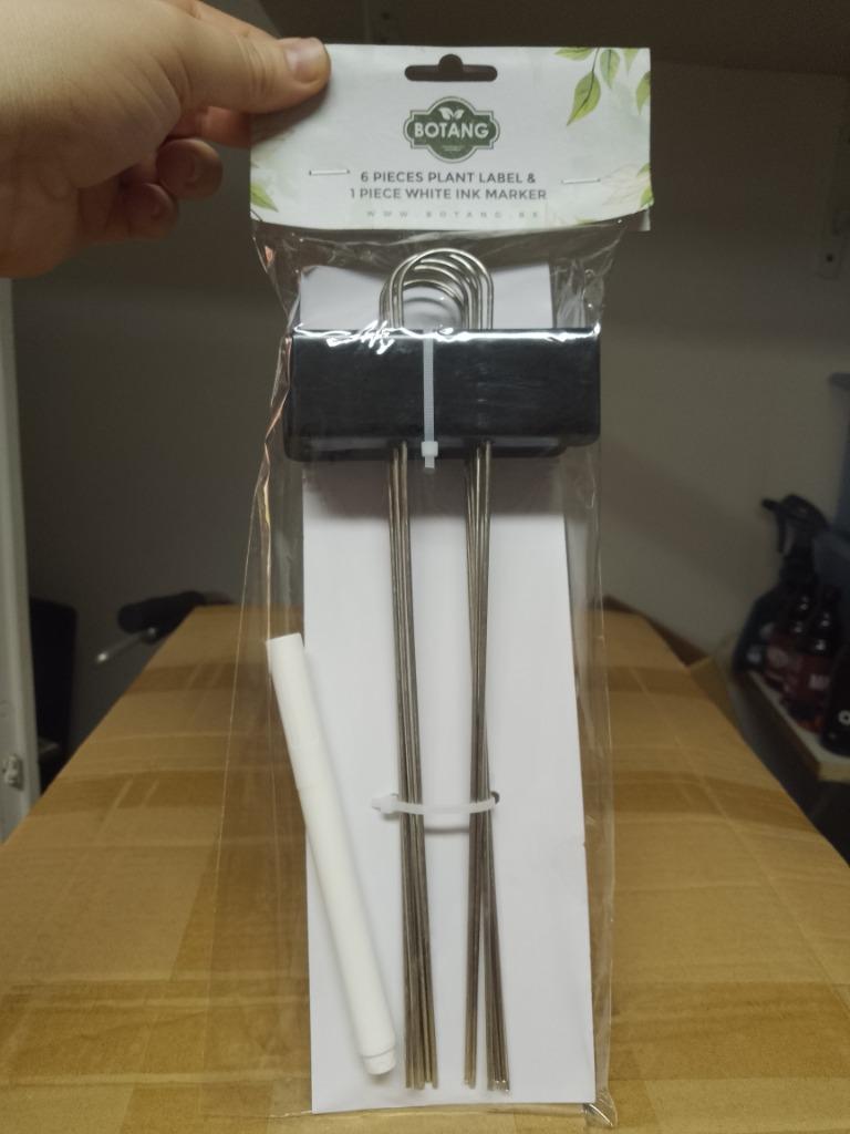 setje van 6 plantenlabels + witte inkt stift nieuw in zakje, Verzenden, Nieuw