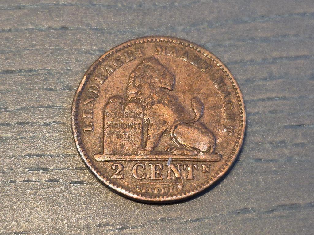 Pièce belge Léopold II Roi de Belgique 1902 2 cents, Enlèvement ou Envoi