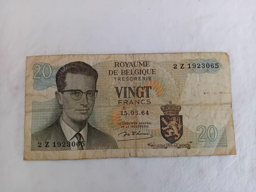 billet de 20 francs Belge 1964, Enlèvement ou Envoi, Billets en vrac