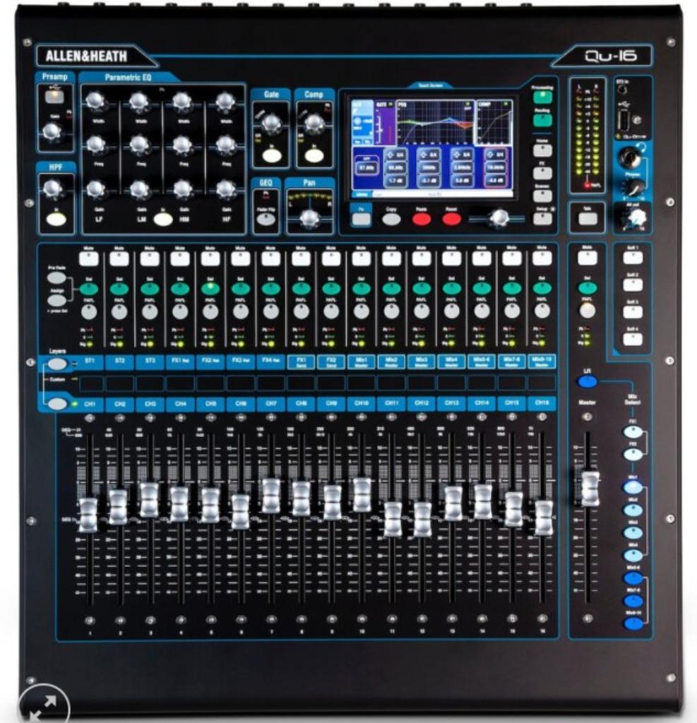 Table de mixage numérique Allen & Heath QU-16 chrome, Musique & Instruments, Tables de mixage, Comme neuf, 10 à 20 canaux, Entrée micro