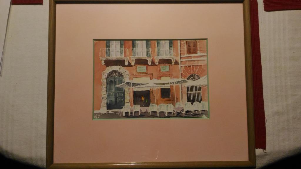 Aquarelle de Cafè BERNINI Piazza Navona Rome, Enlèvement