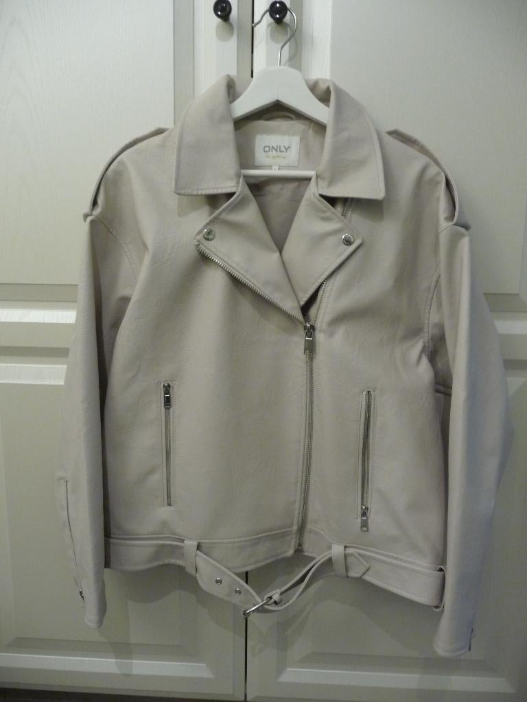 Toffe jas imitatieleer Only, Maat 38/40 (M), Only, Wit, Ophalen of Verzenden