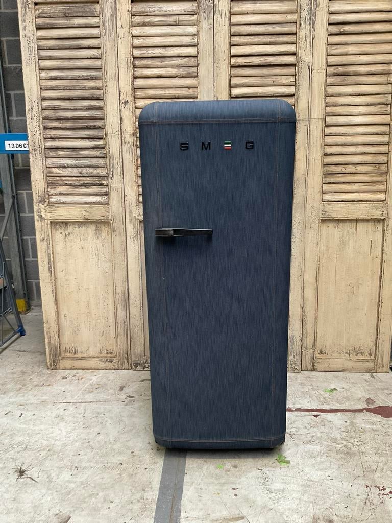 Réfrigérateur rétro en jean de la marque Smeg, Avec compartiment congélateur, 160 cm ou plus, Comme neuf, Enlèvement